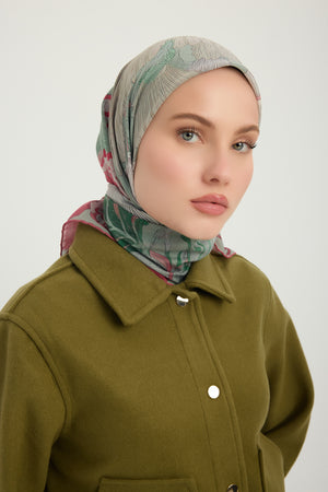 Efilia Desenli Eşarp - Mercan Bahçesi - Nefti