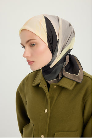 Efilia Desenli Eşarp - Renklerin Lalesi - Vizon