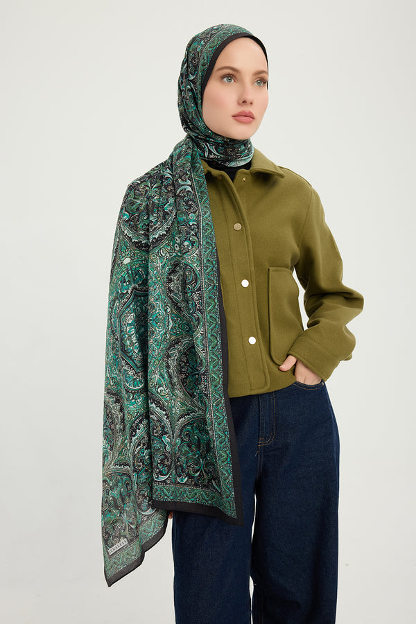 Vierra Desenli Şal - Ebedi Saraylar - Zümrüt Yeşili