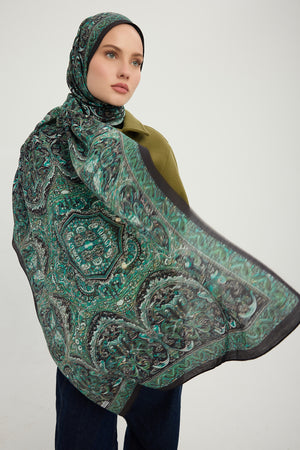 Vierra Desenli Şal - Ebedi Saraylar - Zümrüt Yeşili