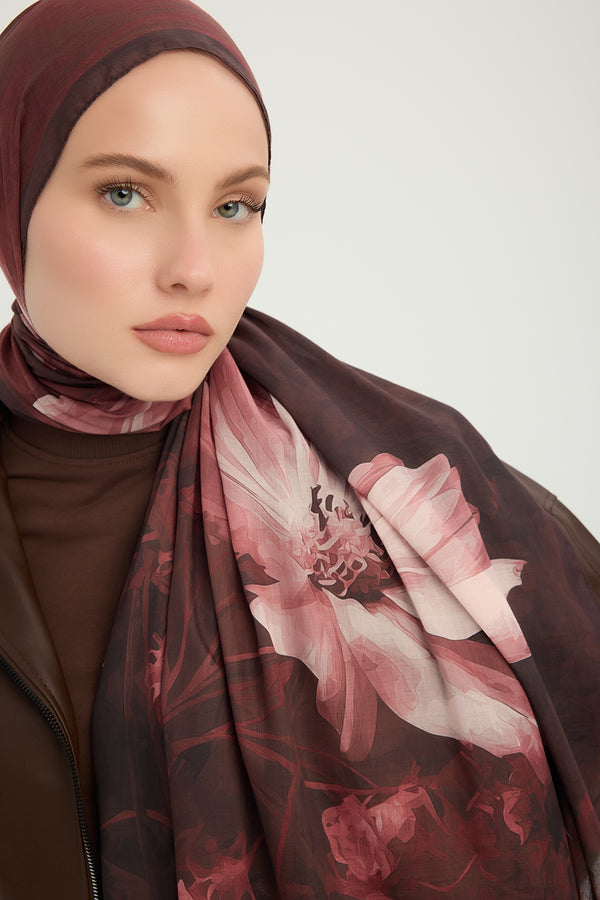 Efilia Desenli Şal - Zamansız Hayal - Gül Kurusu