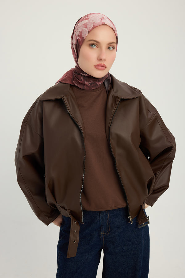 Efilia Desenli Eşarp - Zamansız Hayal - Gül Kurusu