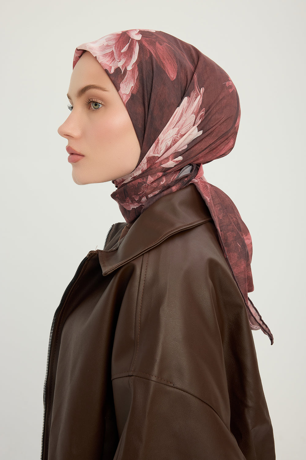 Efilia Desenli Eşarp - Zamansız Hayal - Gül Kurusu