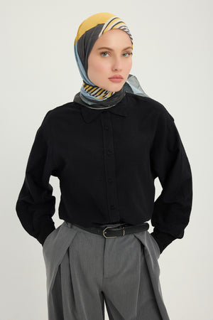 Efilia Desenli Eşarp - Gece ve Gündüz - İndigo