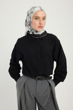 Vierra Desenli Eşarp - Sessiz Botanik - Gri