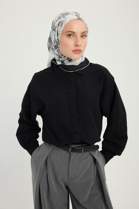 Vierra Desenli Eşarp - Sessiz Botanik - Gri