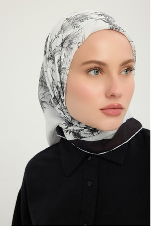 Vierra Desenli Eşarp - Sessiz Botanik - Gri