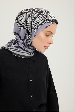 Vierra Desenli Eşarp - Süvarinin Arması - Lila