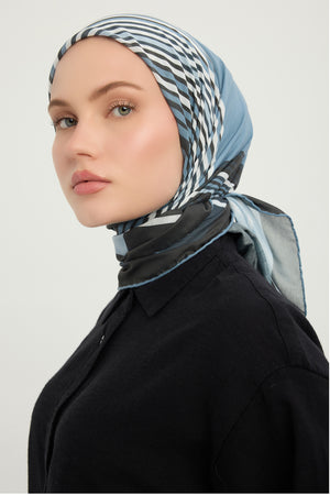 Efilia Desenli Eşarp - Gece ve Gündüz - İndigo