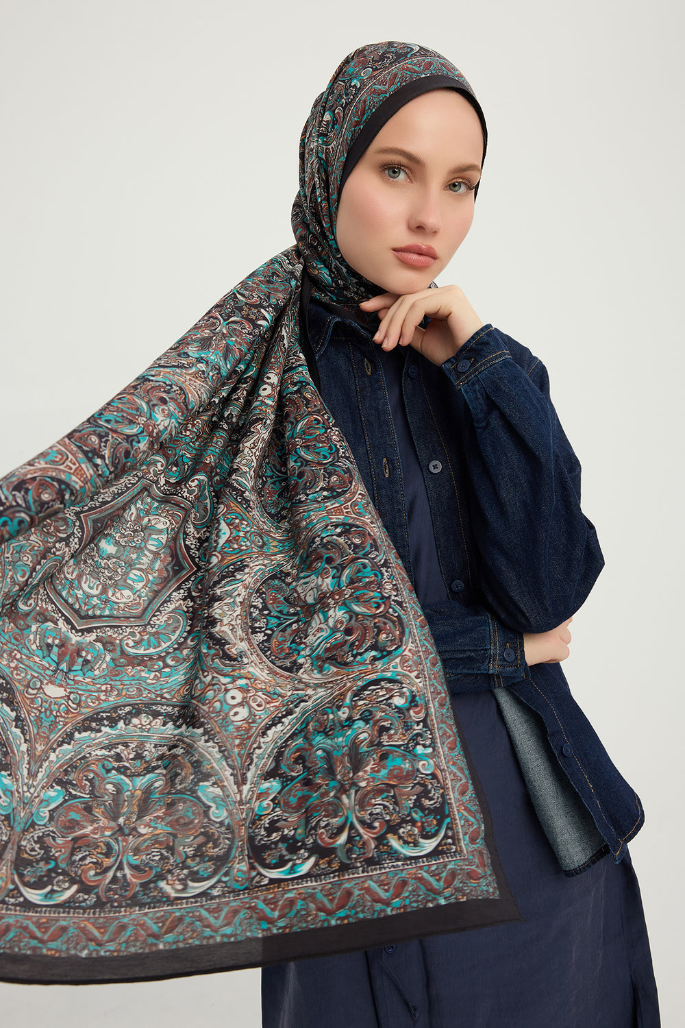 Vierra Desenli Şal - Ebedi Saraylar - Vizon