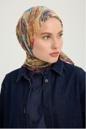 Efilia Desenli Eşarp - Çiçek Tahtı - Sarı