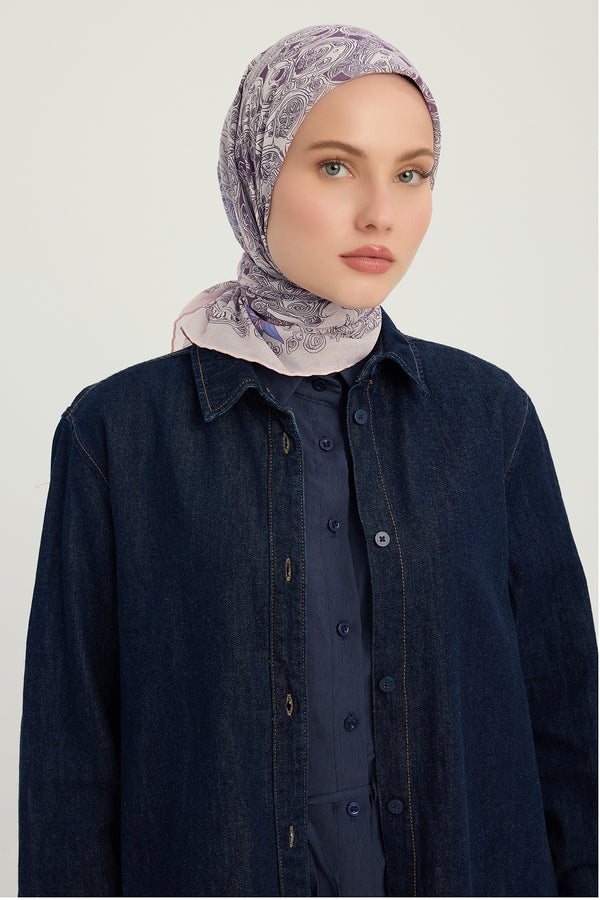 Efilia Desenli Eşarp - Sonsuz Aşk - Lila