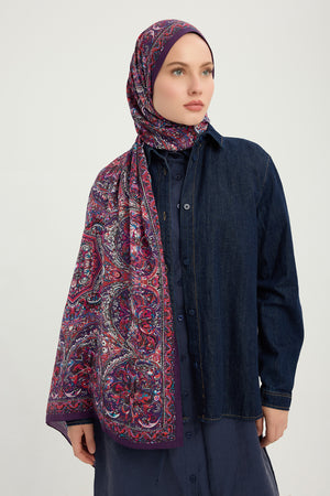 Vierra Desenli Şal - Ebedi Saraylar - Fuşya
