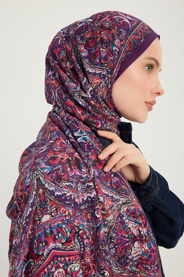 Vierra Desenli Şal - Ebedi Saraylar - Fuşya