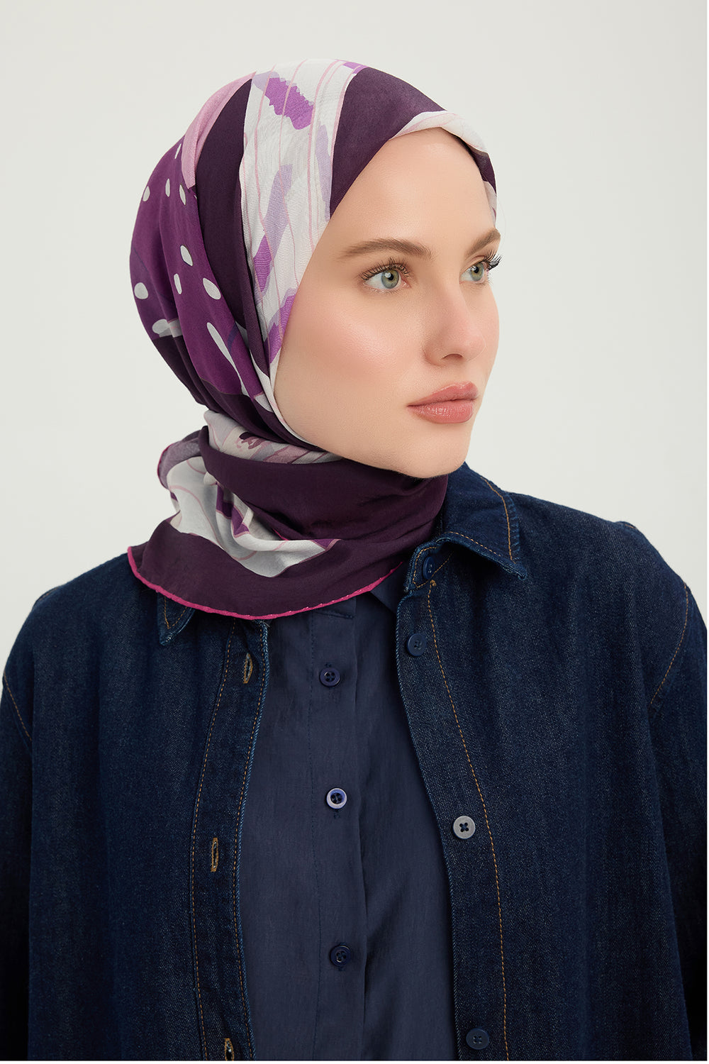 Vierra Desenli Eşarp - Düğümler ve Hikayeler - Pembe