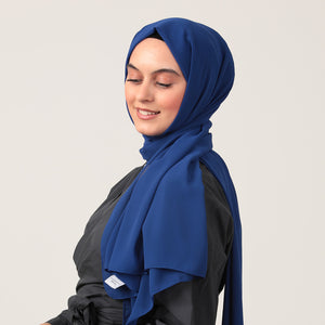 Şifon Şal - Saks Mavisi