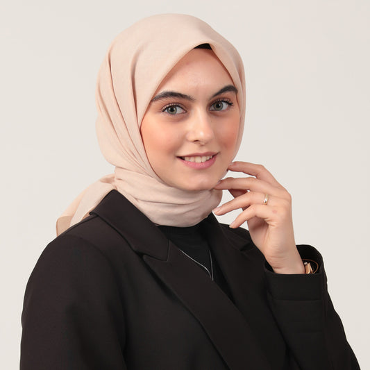 Yazlık Denim Eşarp - Krem