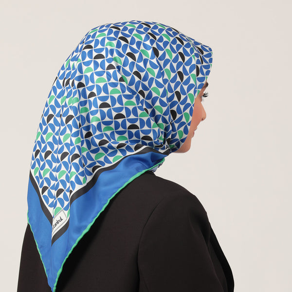 Twill Eşarp - Puzzle Desen - Fıstık Yeşili