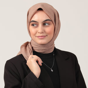 Yazlık Denim Eşarp - Sütlü Kahve