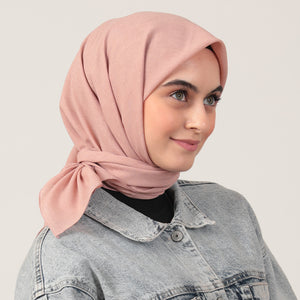 Yazlık Denim Eşarp - Pudra