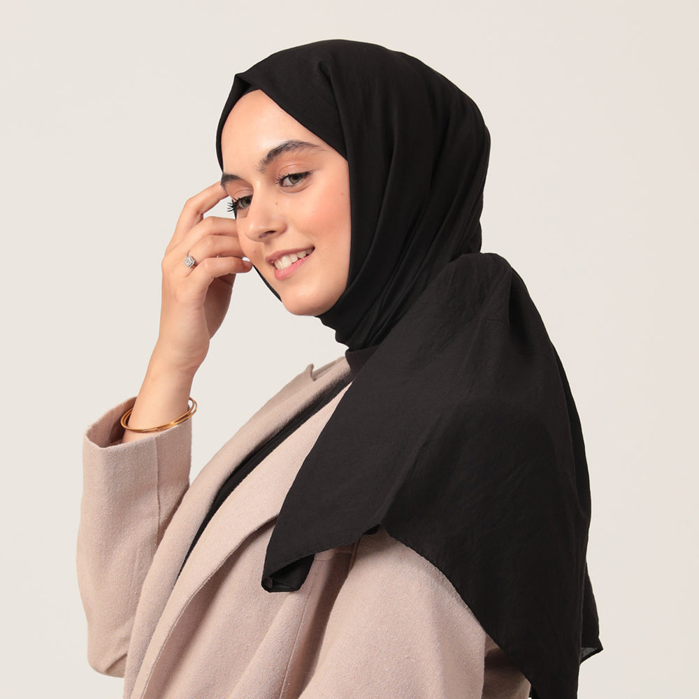 Bambu Pamuk Şal - Siyah