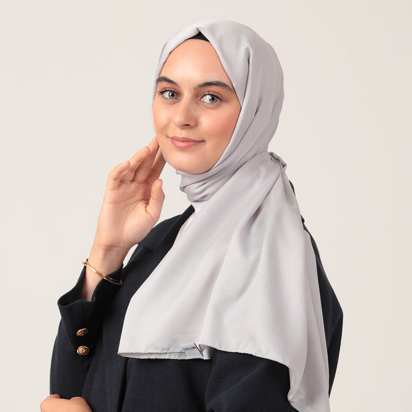 Düz Pamuklu Şal - Buz Beyazı