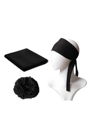 Kıskaç Tokalı Topuz Set - Siyah