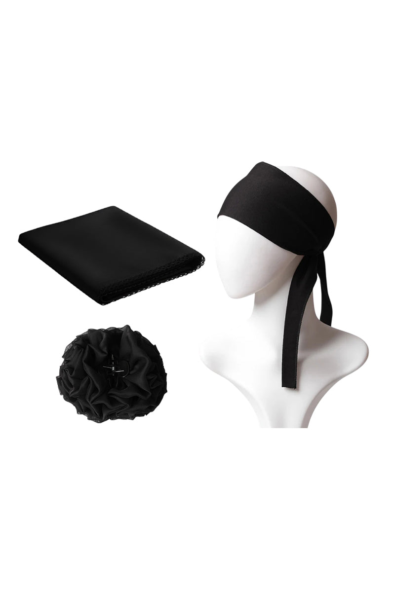 Kıskaç Tokalı Topuz Set - Siyah