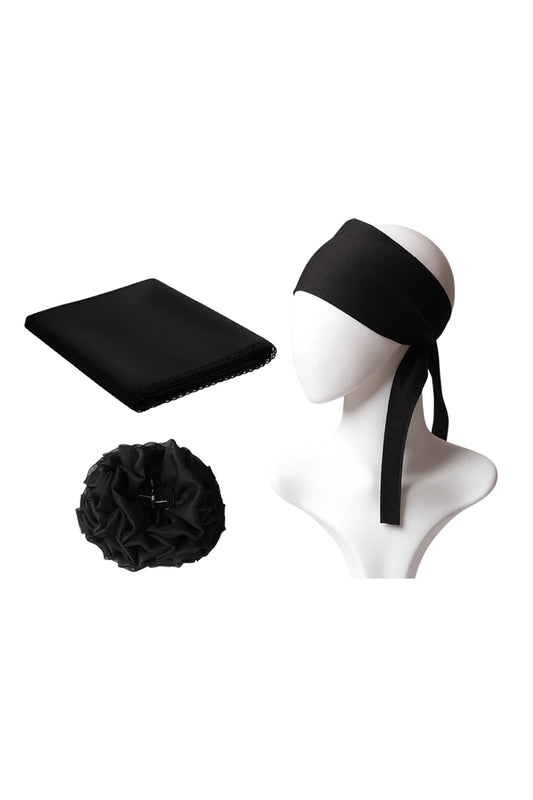 Kıskaç Tokalı Topuz Set - Siyah