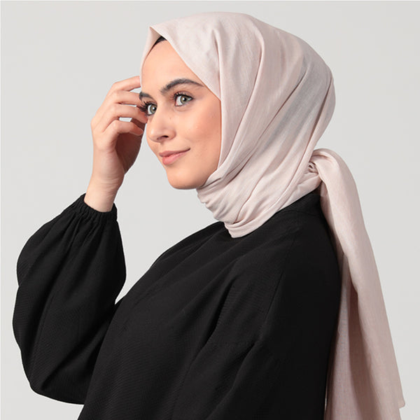 Spor Dikişli Taşlanmış Pamuk Şal - Toz Pembe