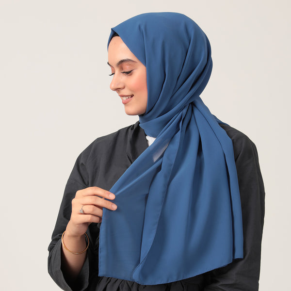 Şifon Şal - İndigo