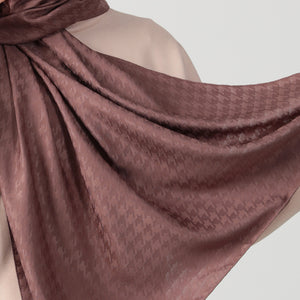 Pamuk Jakar - Kazayağı Şal - Koyu Vizon