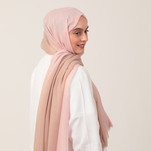 Degrade Şal - Pudra Pembe