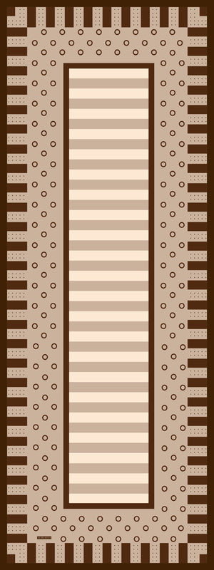 Aurora Desenli Janjan Şal - Ritmik Geometri - Bej