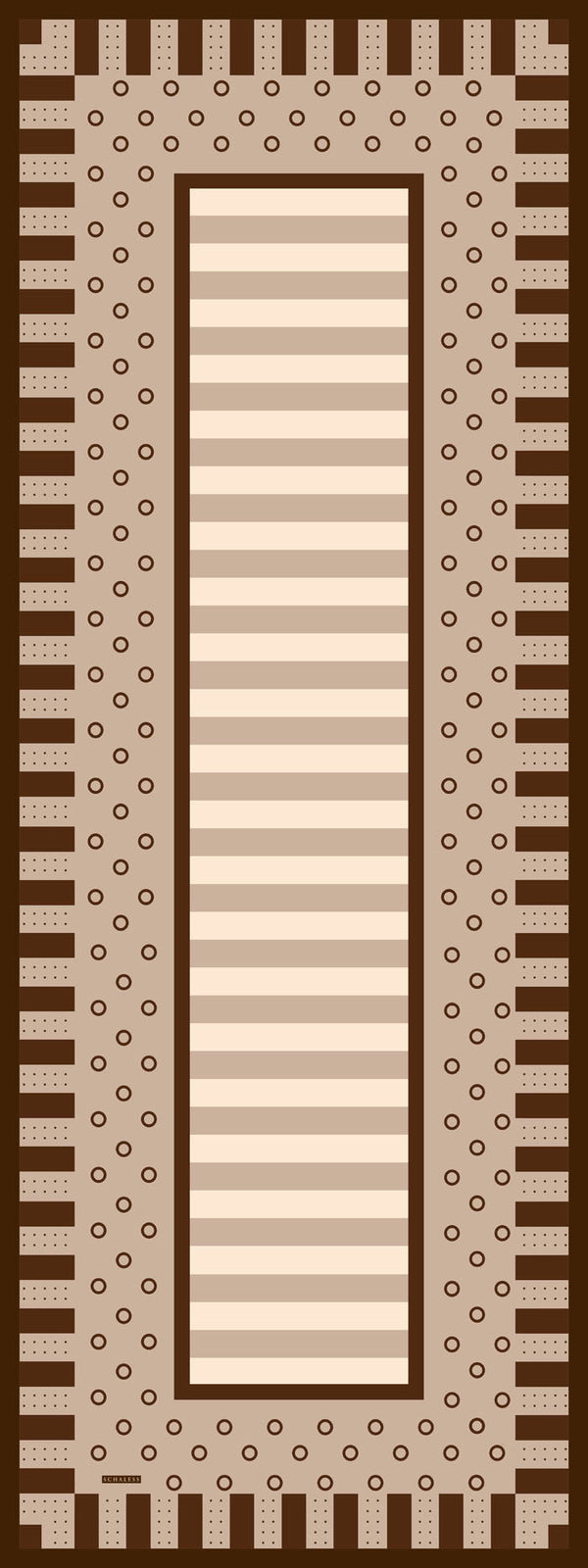 Aurora Desenli Janjan Şal - Ritmik Geometri - Bej