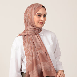 Pamuk İpek Şal - Mistik Desen - Camel