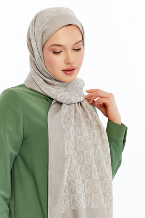 Lana Dama Desen Şal - Latte