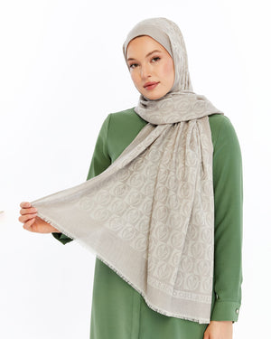 Lana Dama Desen Şal - Latte