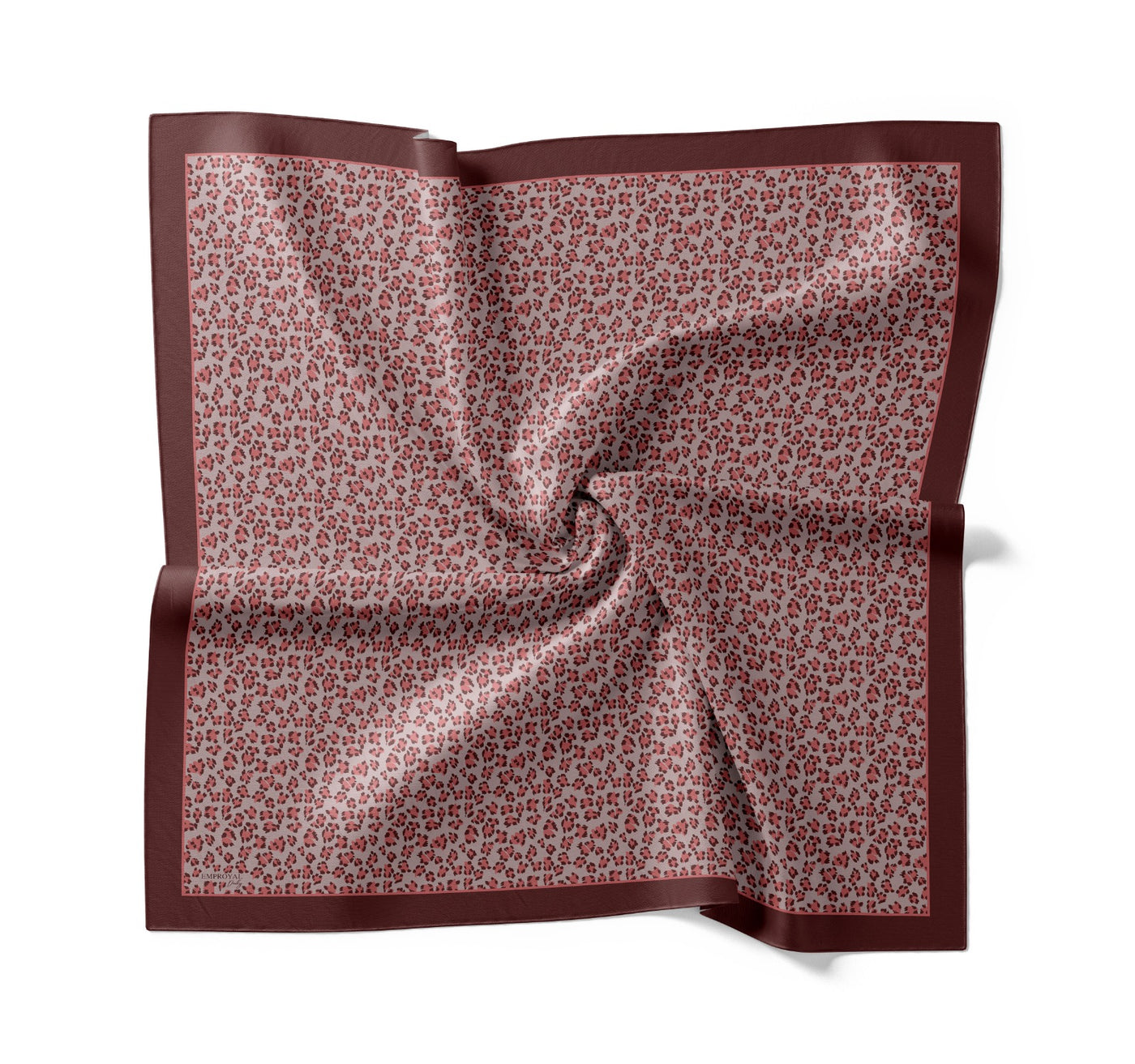 Tensel Eşarp - Leopar Desen - Bordo Gri
