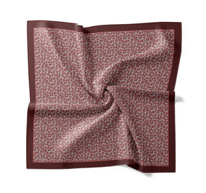 Tensel Eşarp - Leopar Desen - Bordo Gri