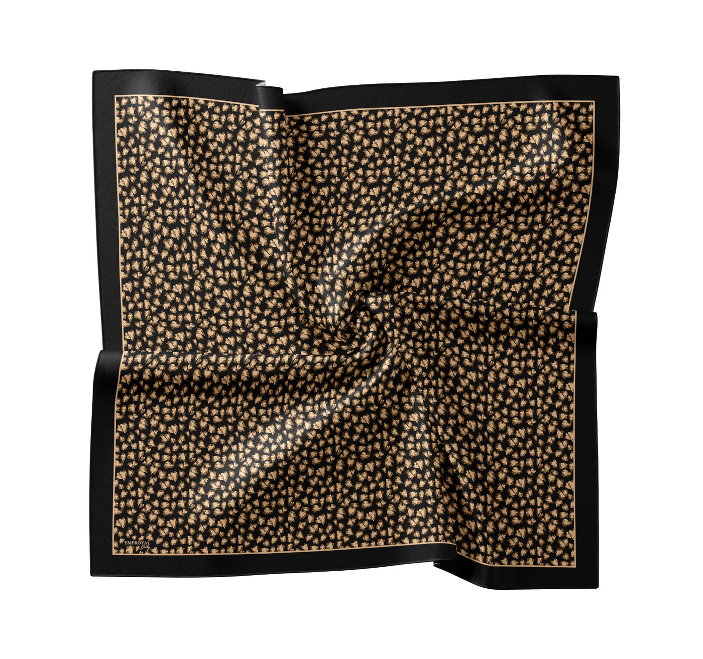 Tensel Eşarp - Leopar Desen - Siyah Gold