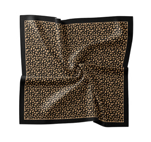 Tensel Eşarp - Leopar Desen - Siyah Gold