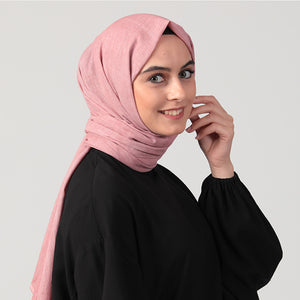 Spor Dikişli Taşlanmış Pamuk Şal - Şeker Pembe