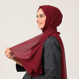 Şifon Şal - Bordo