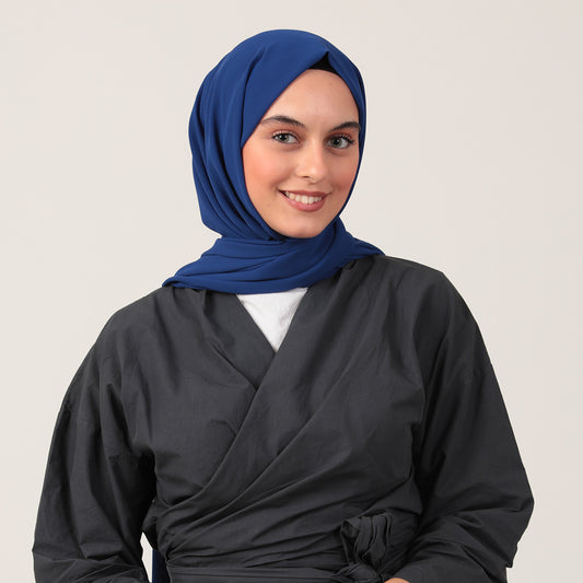 Şifon Şal - Saks Mavisi