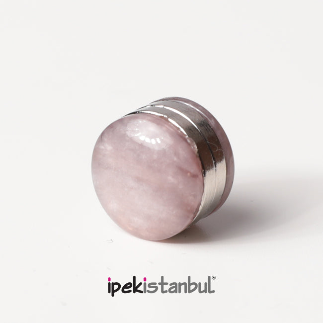 Mıknatıslı Eşarp Klipsi - Desenli - Taş Rengi