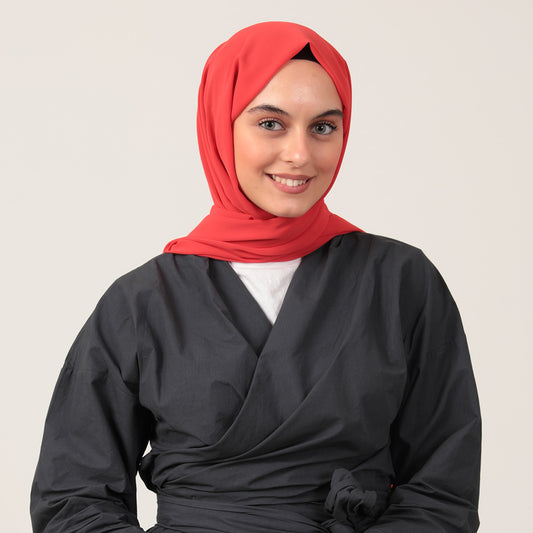 Şifon Şal - Açık Kırmızı