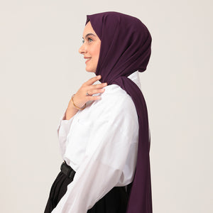 Şifon Şal - Patlıcan Moru