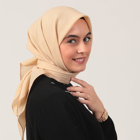 Yazlık Denim Eşarp - Açık Gold