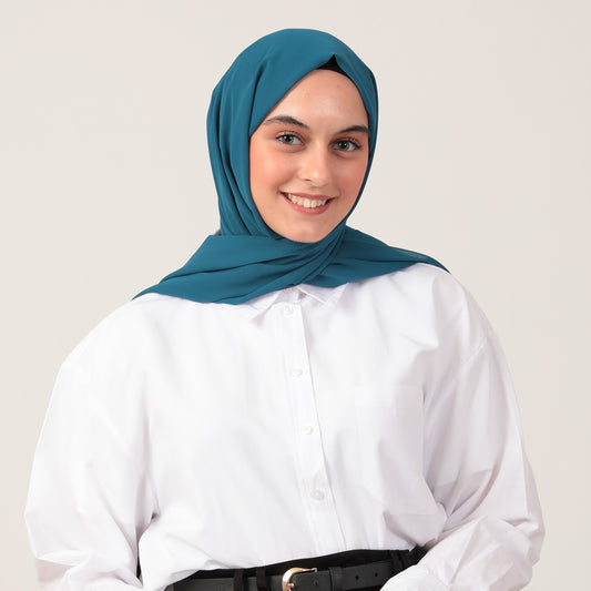 Şifon Şal - Petrol Mavisi